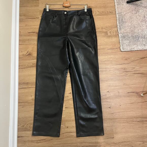 Aritzia Wilfred The Melina Pant In Black Faux Leather Size 12 - Picture 5 of 9